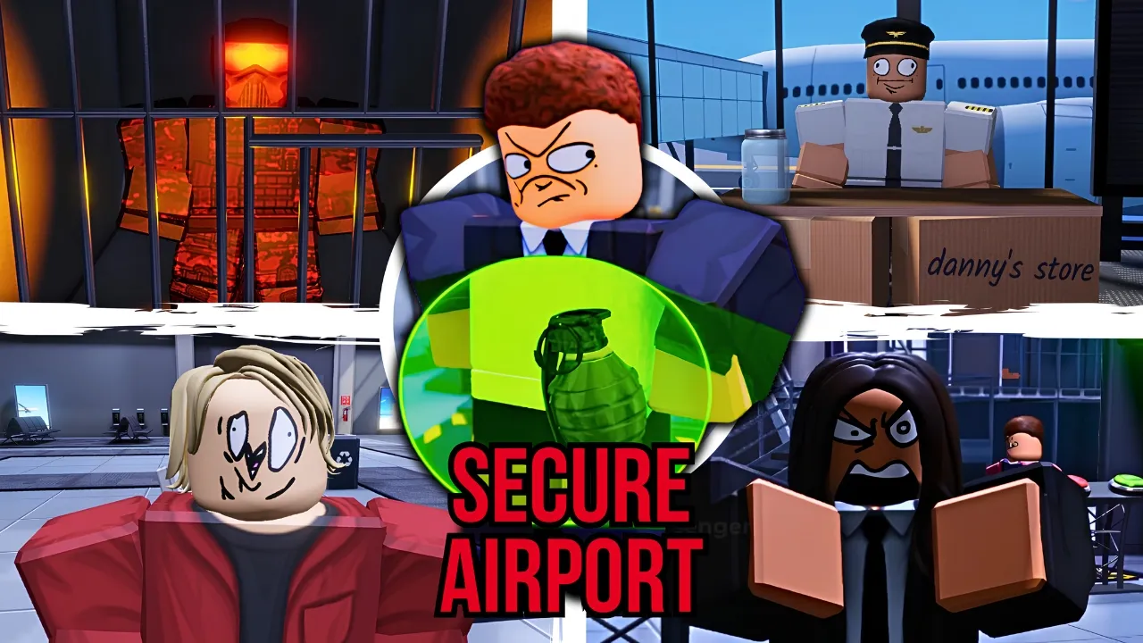 Secure the Airport mobile — Roblox HUD on phone